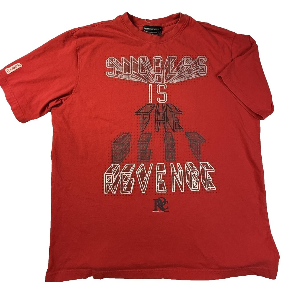 Rocawear Y2K Success Is The Best Revenge Graphic TShirt Mens 2XL Red Hip Hop